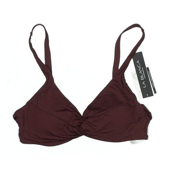 La Blanca Island Goddess Over-The-Shoulder Wrap Top Brown NWT 12 Mocha Brown - Picture 5 of 5